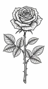 Ink's Embrace: A Single Bloom's Stark Beauty