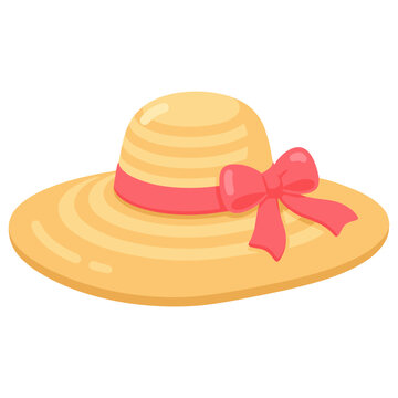 Wide brim straw sun hat for stylish summer beach and vacation protection