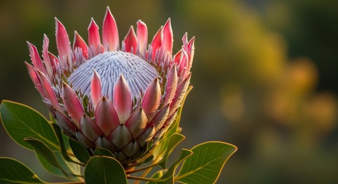 Majestic King Protea Flower in Full Bloom, South African National Flower.
