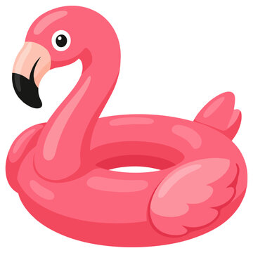 Inflatable flamingo pool float for relaxing during summer poolside fun