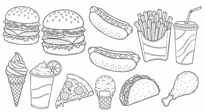 A Feast of Lines: A Black and White Ode to Craveable Bites