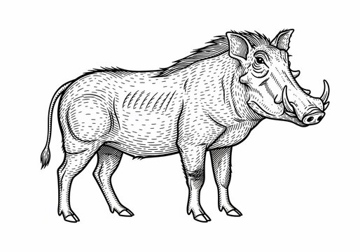 Tusks of Resilience: A Line-Drawn Spirit of the Wild
