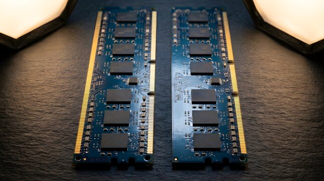 High-performance computer RAM memory modules for AI technology and data processing infrastructure