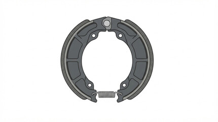 Naklejka premium Vector Illustration of Motorcycle Drum Brake Shoes with Spring