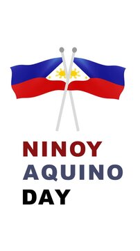 Animation of the filipino flag symbol for ninoy aquino day, perfect for presentations, educational videos, social media posts, and cultural events.