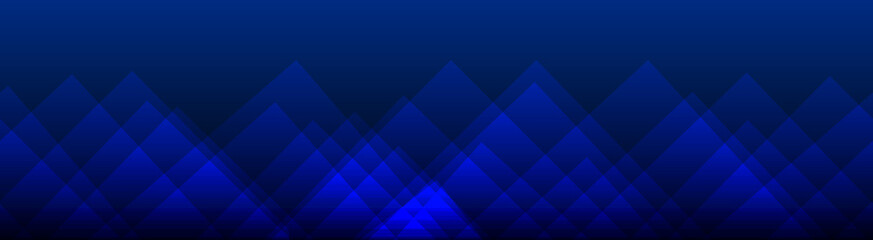 Obraz premium Abstract blue banner background with overlapping geometric crystal lighting effect.