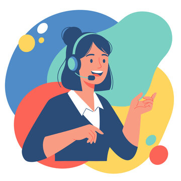 Friendly Customer Service Representative Speaking With A Professional Headset