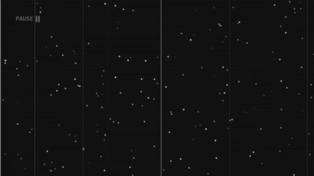 Pausing VHS pause screen with scanlines and analog static noise