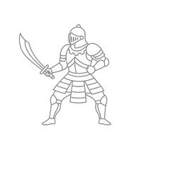 Obraz premium Knight in Armor Holding a Sword