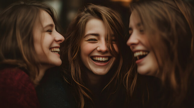 friends laughing naturally group moment