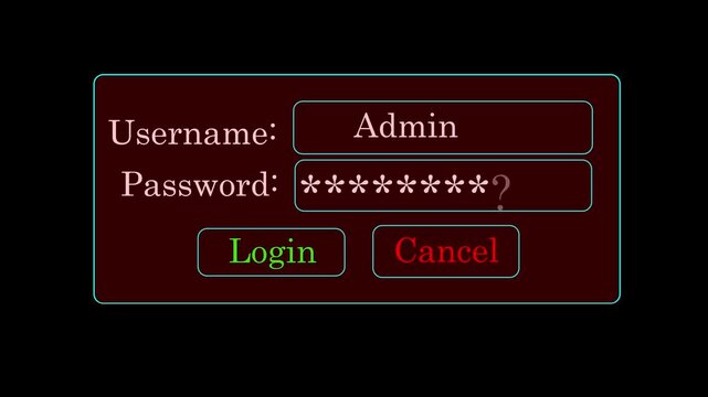 Digital log in interface with admin access and password field, glowing green caber security uni for software development and network authentication concepts