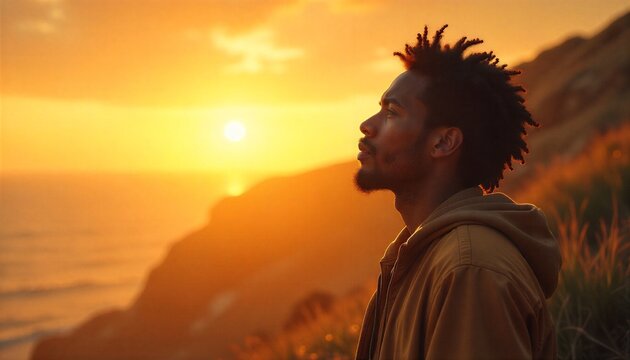 Une personne imaginaire qui regarde &agrave; l'horizon