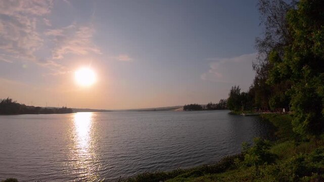 Cinematic Evening Glow Reflecting on Bau Trang Desert Lake