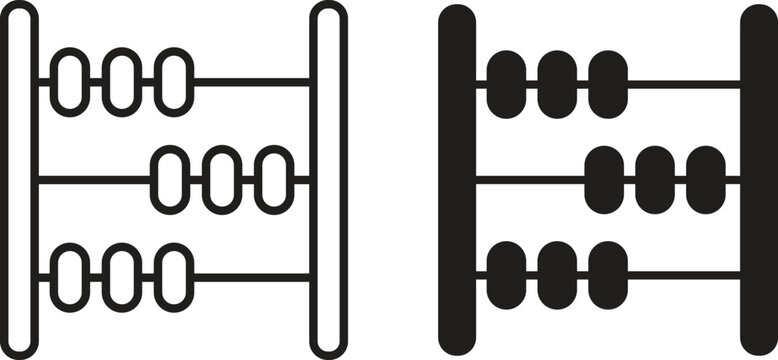 Abacus icon line artwork pack