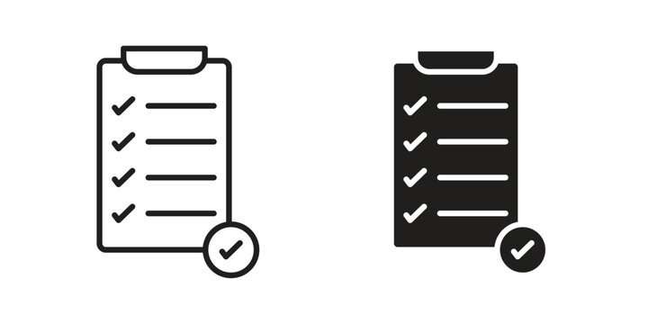 Clipboard check icon line artwork pack