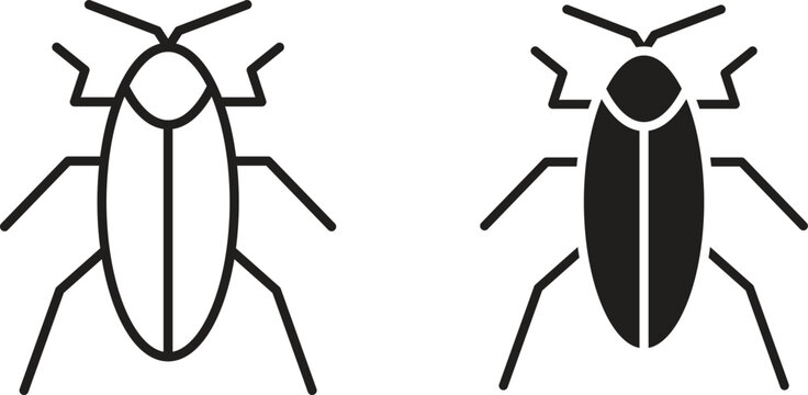 Cockroach icon line artwork pack