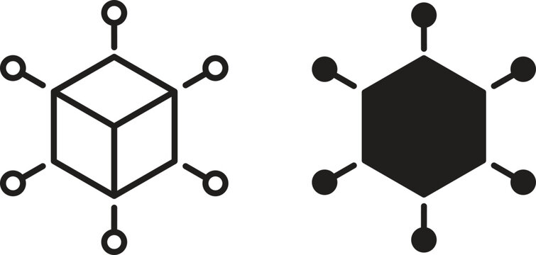 Distribution box icon line artwork pack