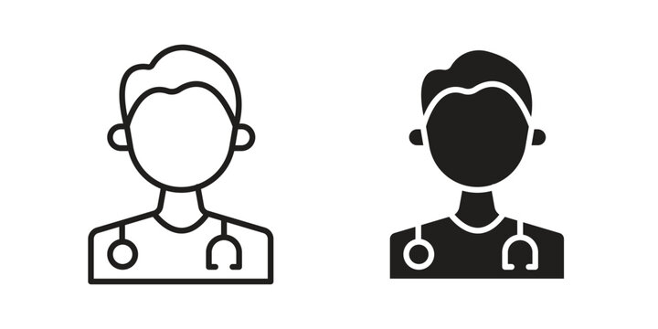 Doctor icon line artwork pack