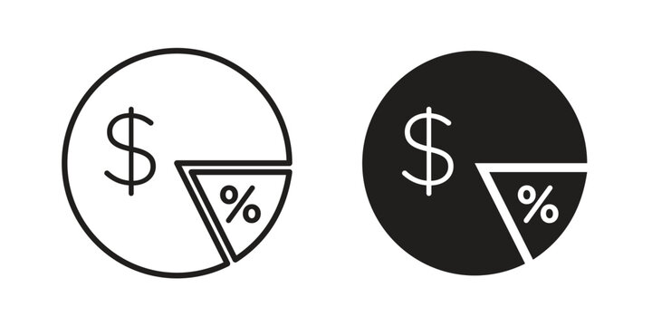 Dividend icon line artwork pack