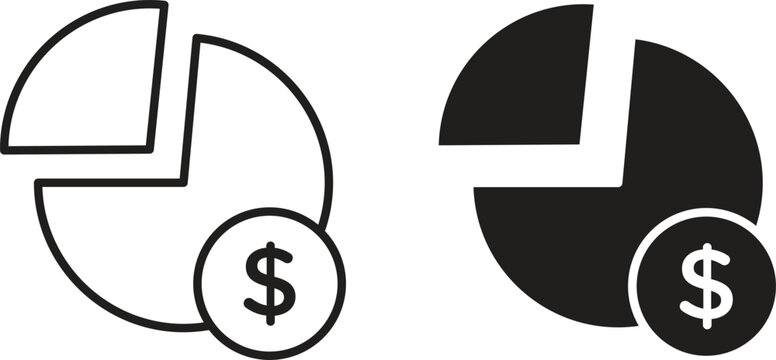 Dividend yield icon line artwork pack