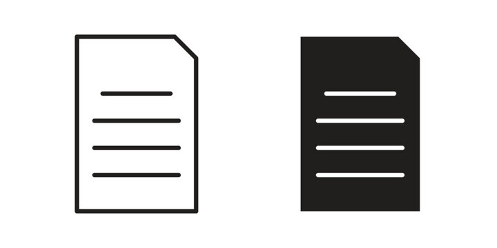 Document icon line artwork pack