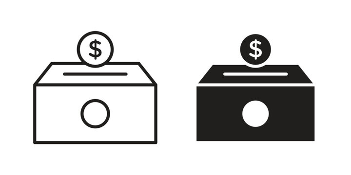 Donations icon line artwork pack