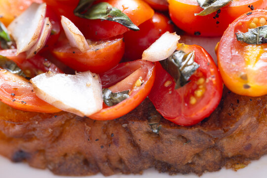 italian cherry tomato focaccia sandwich