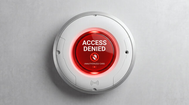Security card reader displaying access denied message