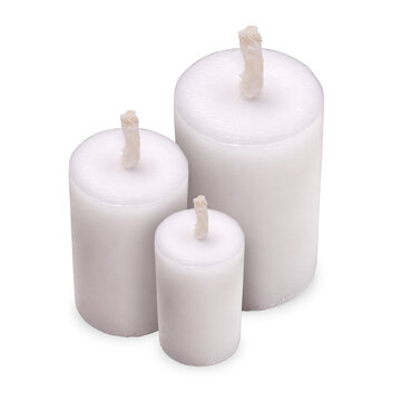 White Wax Candle Set Isolated on Transparent Background png