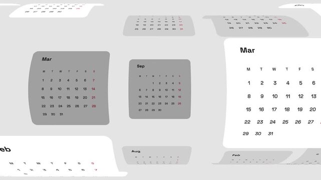 Modern Animated Calendar 2027 12 Month Planner with Dates