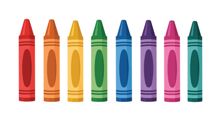 Crayon icon set, colorful wax crayons arranged in a row for drawing and school supplies, clean vector illustration © maruf 1