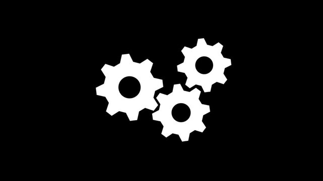 Update glowing setting icon setup animation. setting icon with spinning gears icon animated. Technology gear icon concept animation. on a White