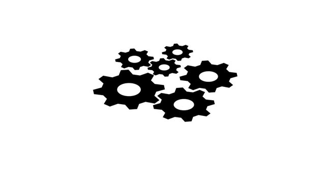 Update glowing setting icon setup animation. setting icon with spinning gears icon animated. Technology gear icon concept animation. on a White