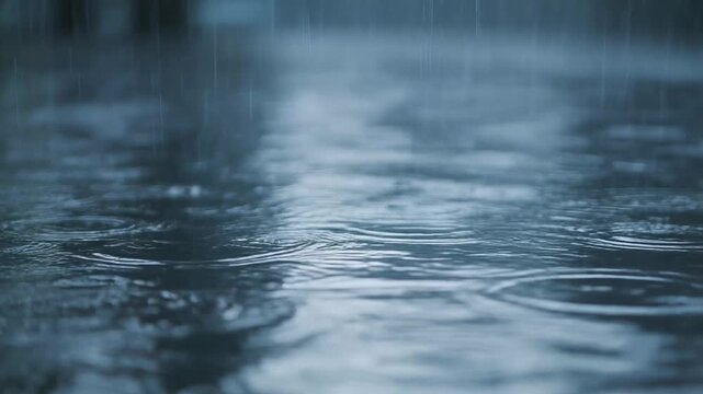 Rain Ripples on Water Surface 4K Generative AI