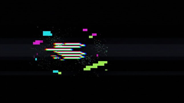 Abstract Digital Glitch Art Background with Colorful Pixels and Noise Effect.