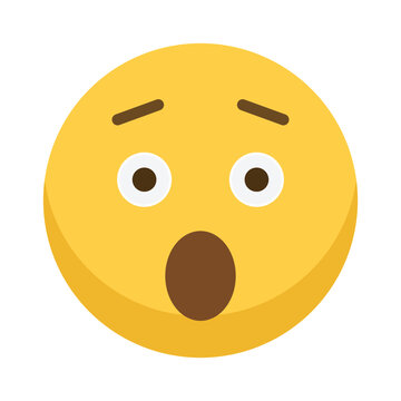 Anguished emoji face with wide eyes and open oval mouth