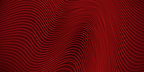Dark Red vector pattern with bent lines. © Buk