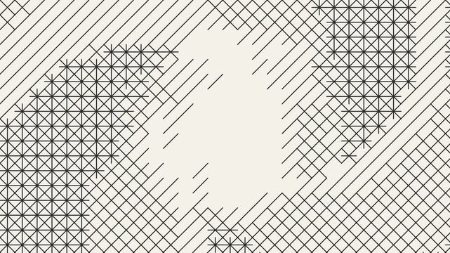 Abstract black and white linear pattern with geometric grid design. Suitable for modern art projects, backgrounds, and decoration prints.
