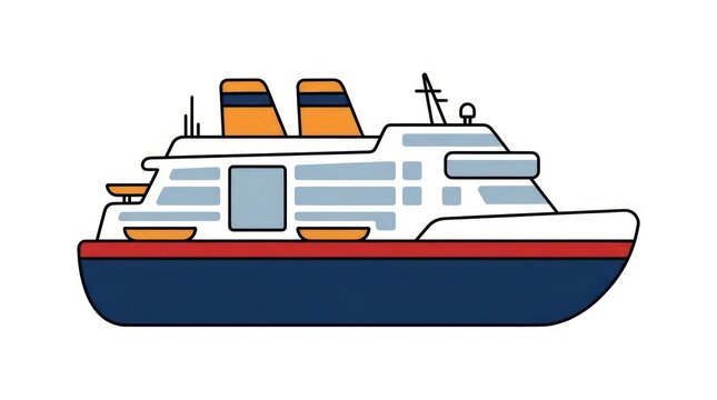 Stylized cruise ship for travel and tourism
