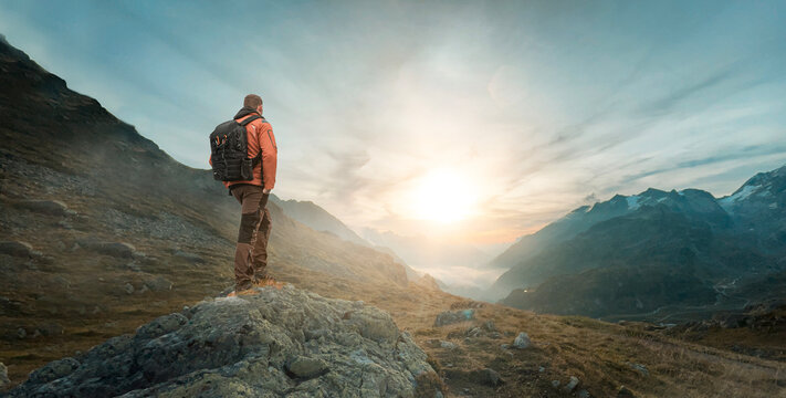 Wanderer auf einem Berg