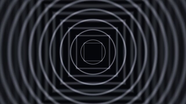 Geometric shapes and lines create pattern in dark background