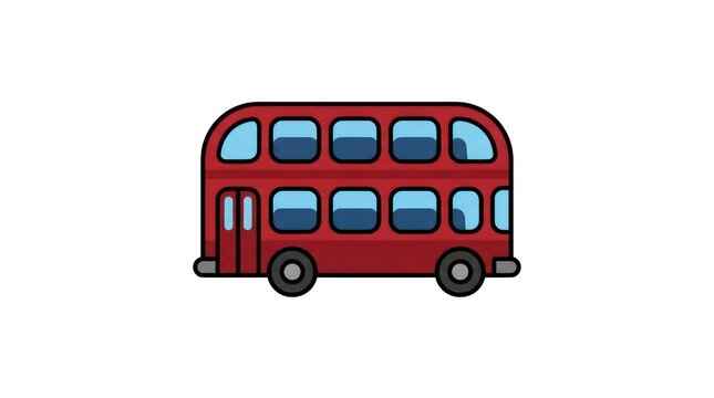 Red double decker bus for public transport