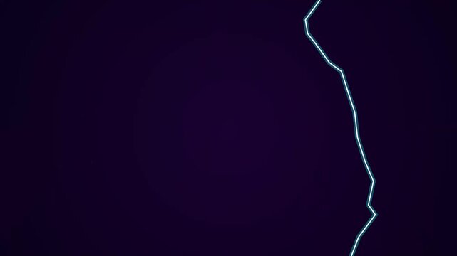procedural animation of Thunder and lightning storm animation on dark background