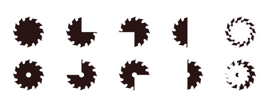 circular saw logo design collection, saw blade logo design, symbol, icon, vector, industry, vintage, wood sawing logo, carpentry