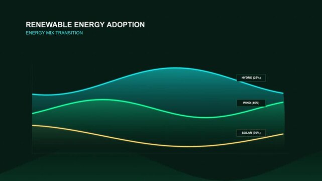 Sustainability data visualization showing renewable energy metrics