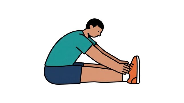 Man performing seated toe touch hamstring stretch