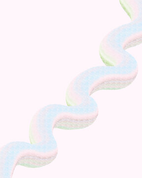 Pink, blue and green wavy lines abstract illustration for high quality wallpaper or background. hand draw with watercolor