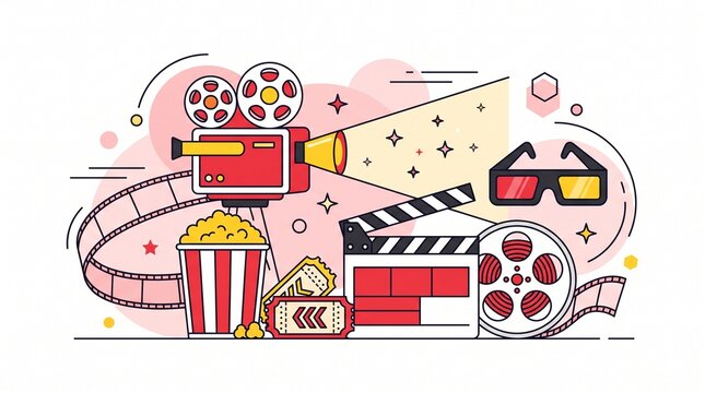 Karaoke Party Entertainment Flat Editable Vector Illustration