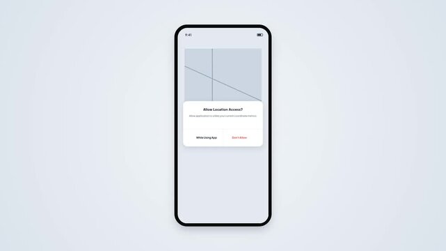 Allow Location Access Permission Dialog Screen Smartphone User Interface UI UX Animation