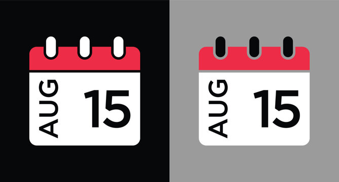calendar - August 15 icon illustration isolated vector sign symbol